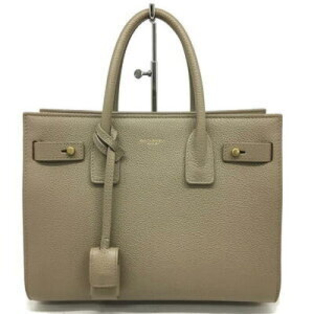 SAINT LAURENT Sac de Jour Soft Baby Leather Greige Gray Bag